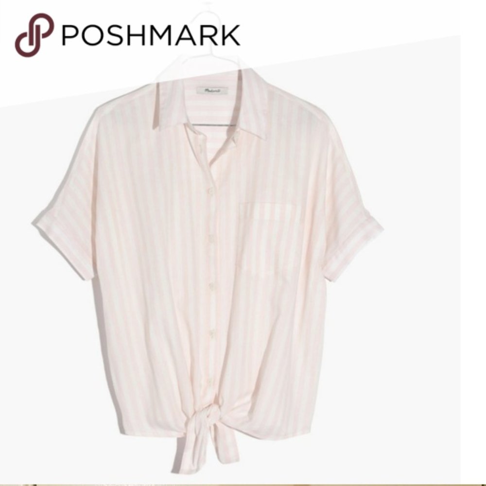 Madewell Pink Striped Blouse